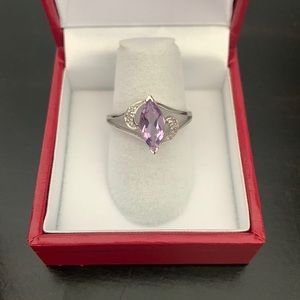 Sterling silver 925 purple amethyst ring